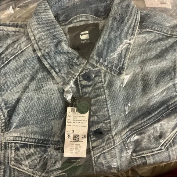 G Star Raw Slim Denim Vest | Size S - Picture 7 of 7